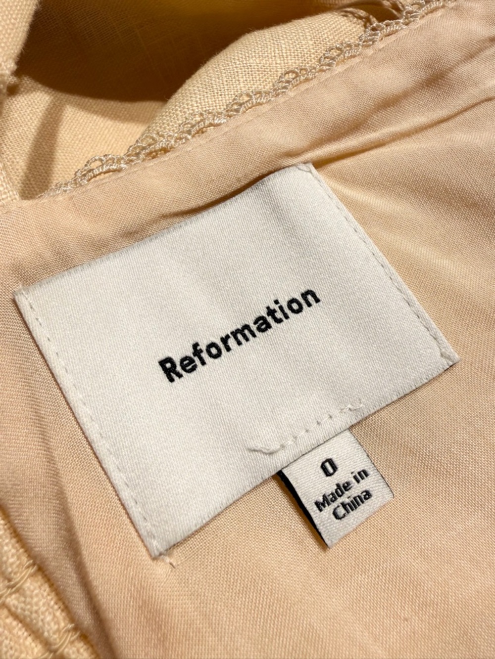 Reformation Colette Linen Dress Parmesan Yellow Size 0 - Picture 10 of 12